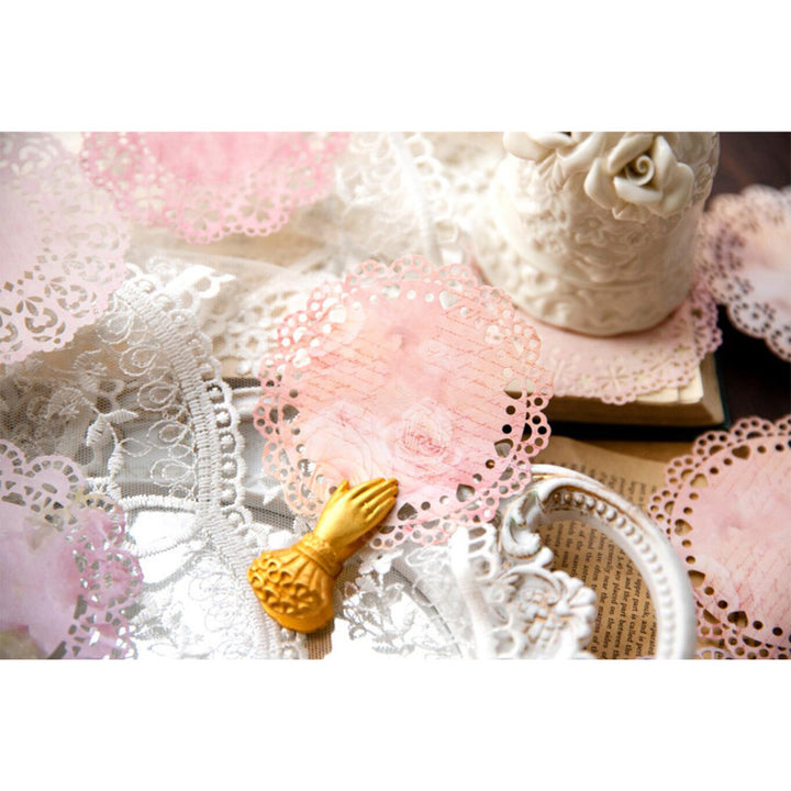 pink hollow lace paper for scrapbooking