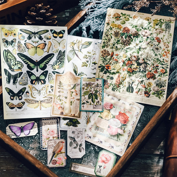 plant and butterfly stickers for junk journal