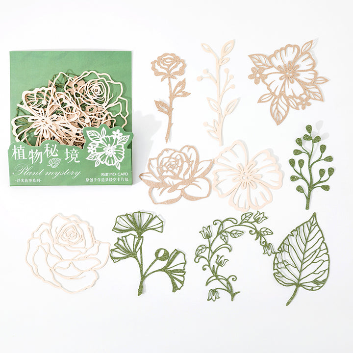 flower and plant die cut scrapbook paper