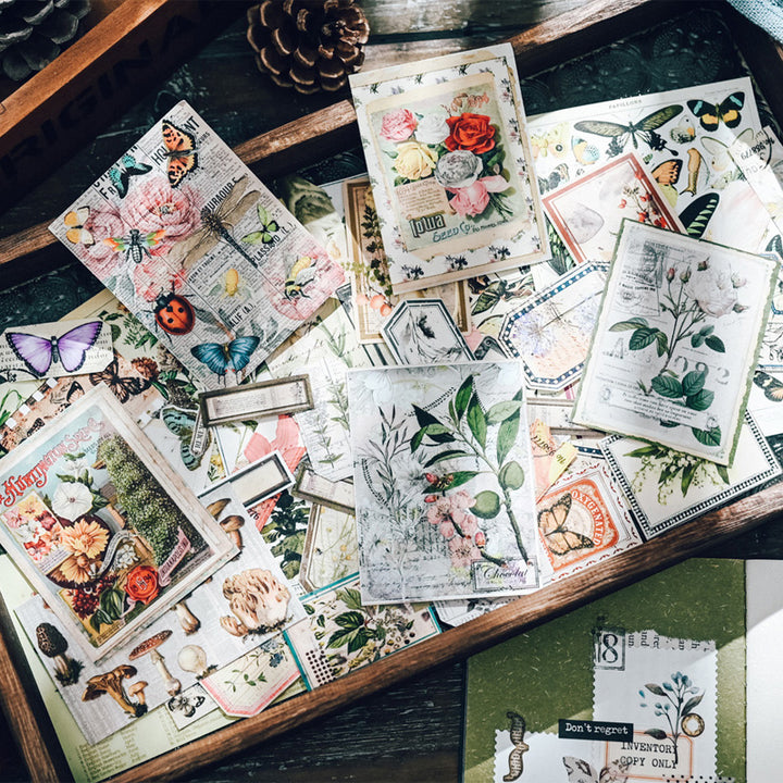 vintage plant stickers for art journal