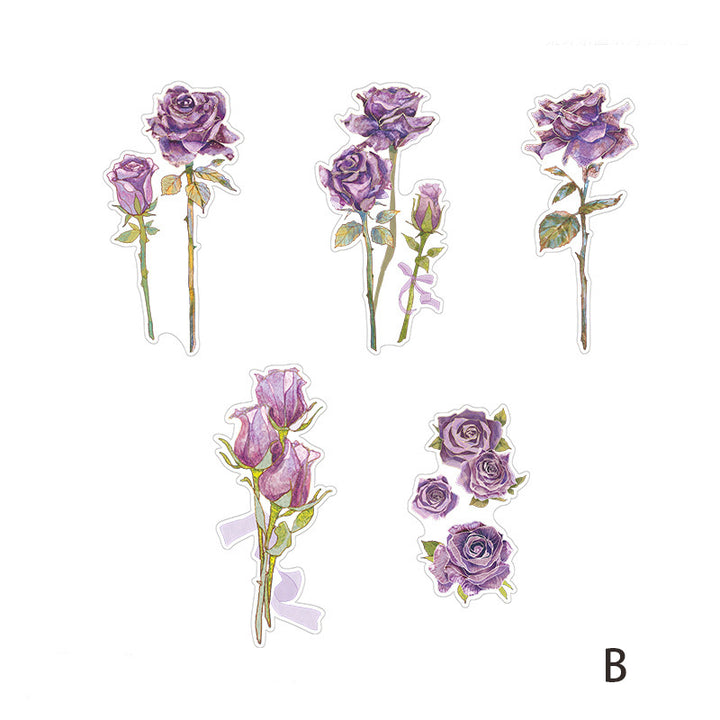 purple flower stickers for paper crafts