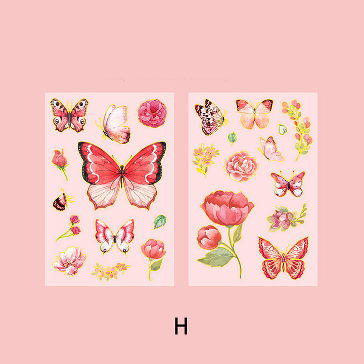 red butterfly and plant stickers