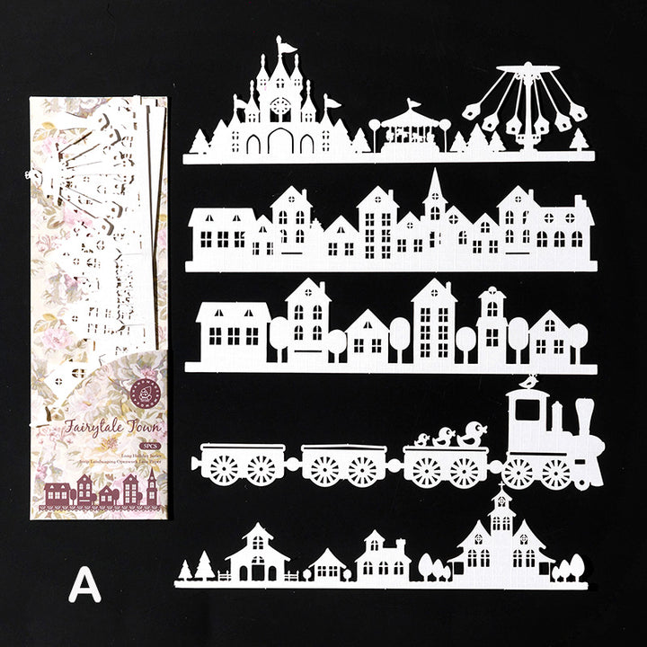 small town die cut paper