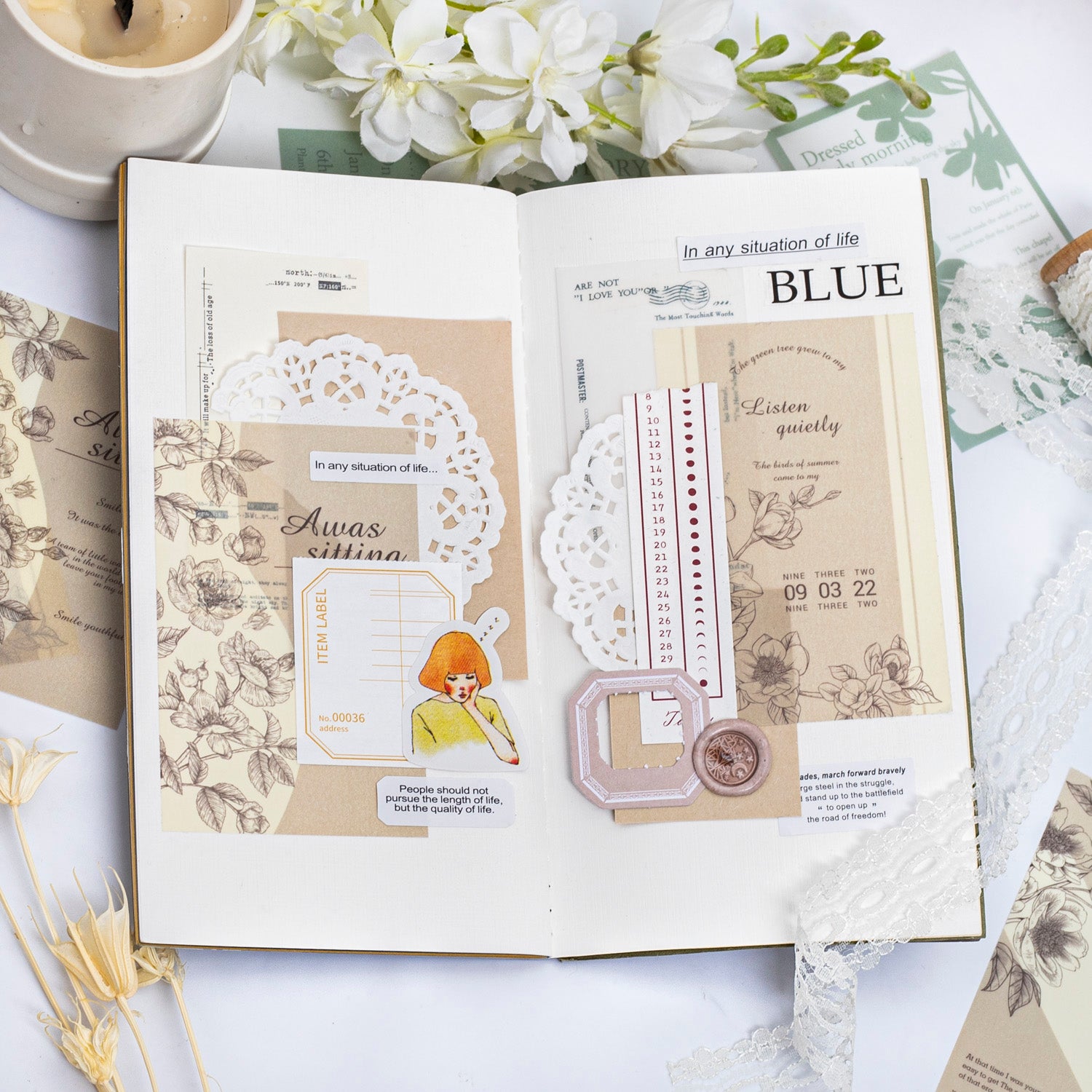 Botanical Vellum Sticker for Scrapbooking and Art Journal – ViVi Stationery