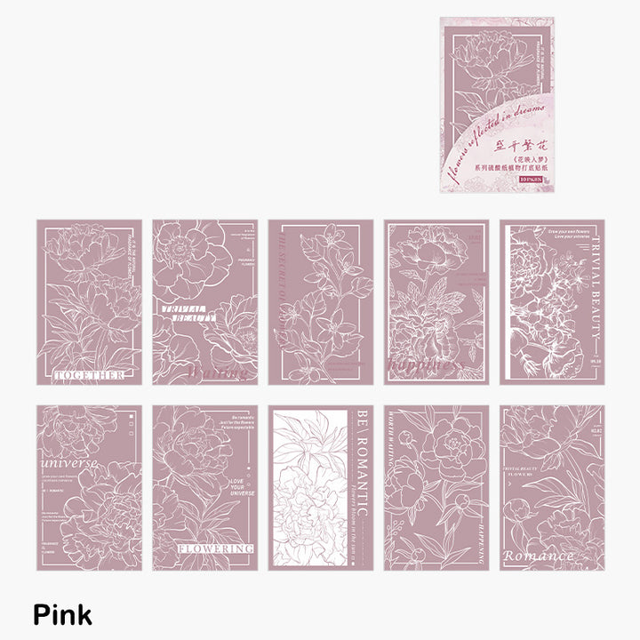 pink flower vellum sticker