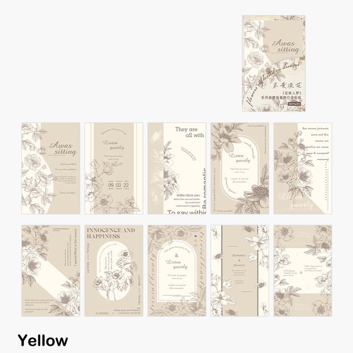 yellow vellum sticker with flower design