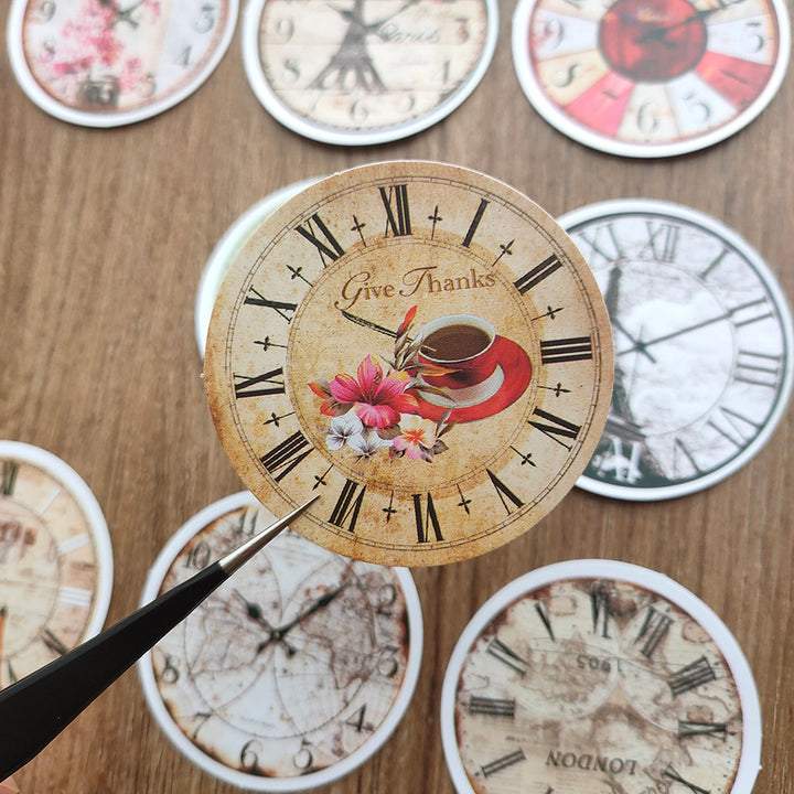 Journal Clock Sticker Vintage Style Decorative Clock Face Stickers – ViVi Stationery