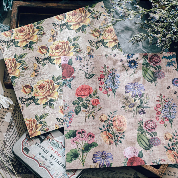 vintage flower scrapbook paper pad
