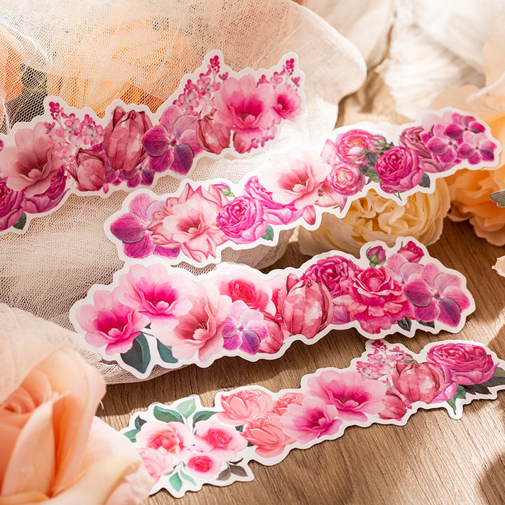 pink flower stickers