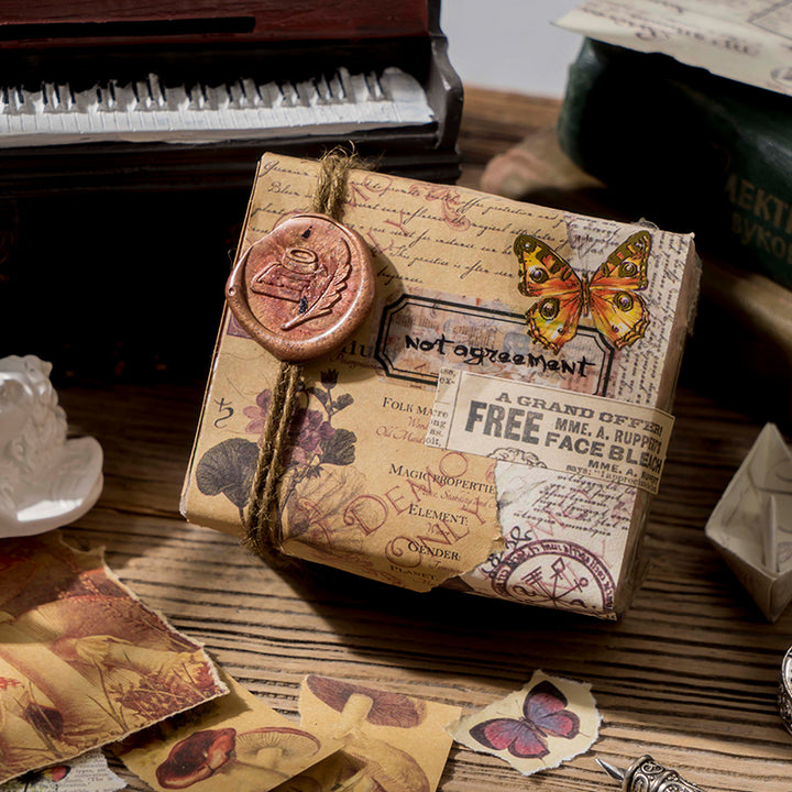 vintage gift package idea with kraft paper