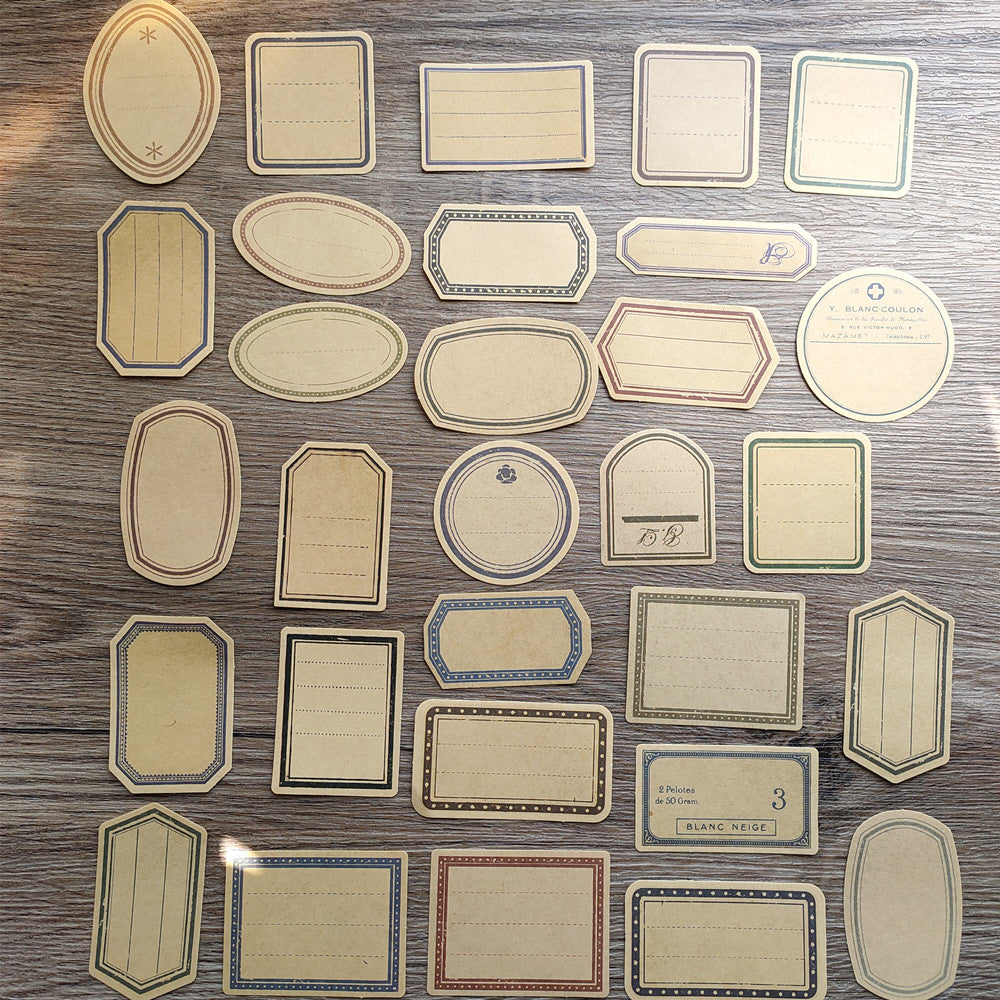 Used Sticker Labels Vintage Label Border Stickers for Junk Journal and Scrapbooking – ViVi ...