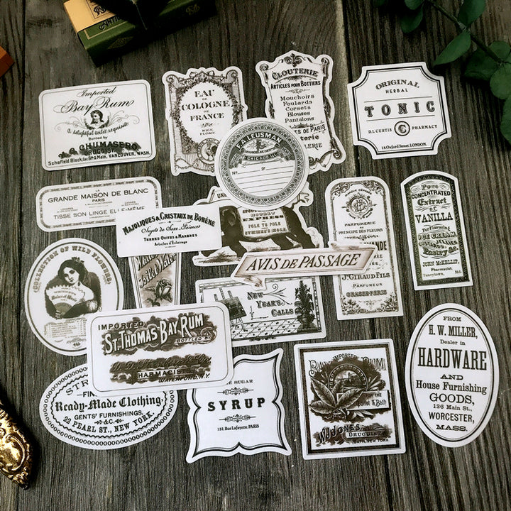 vintage vellum logo stickers