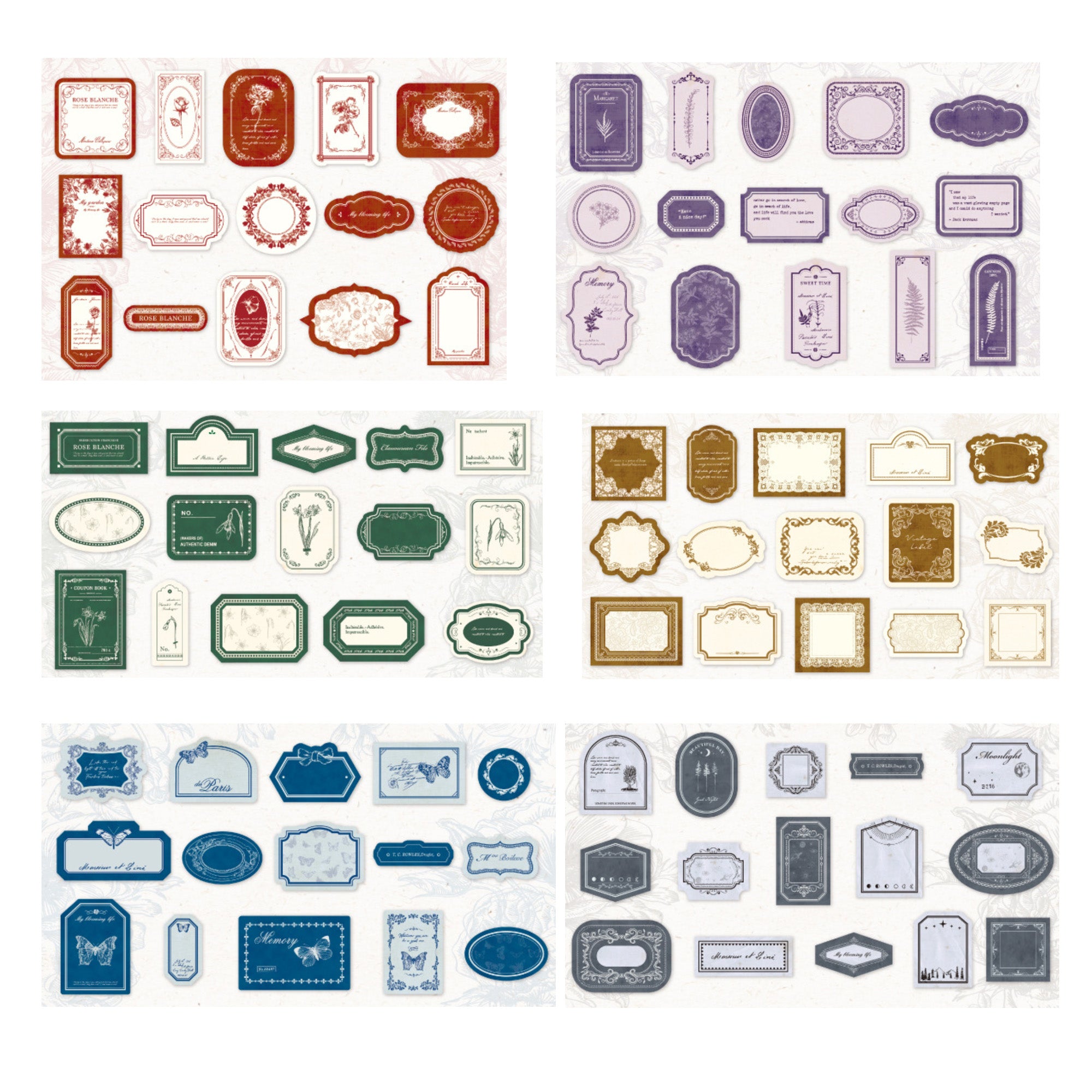 YANJI Vintage Label Stickers for Scrapbooking and Art Journal – ViVi ...