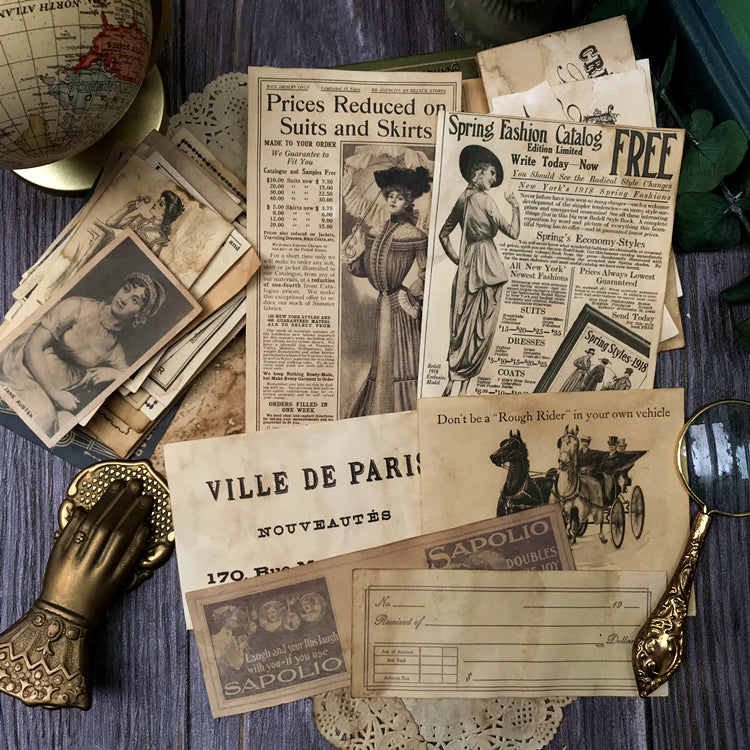 Vintage Coffee Dyed Scrapbook Paper & Lace Doily – ViVi Stationery