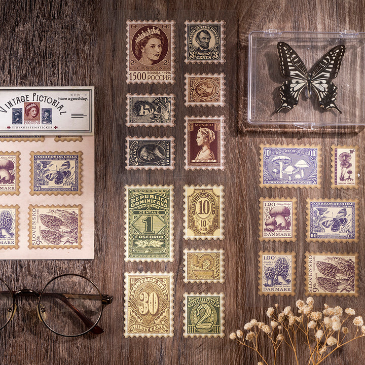 vintage stamp stickers for junk journal