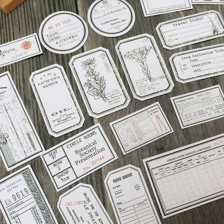 vintage tag stickers for journaling