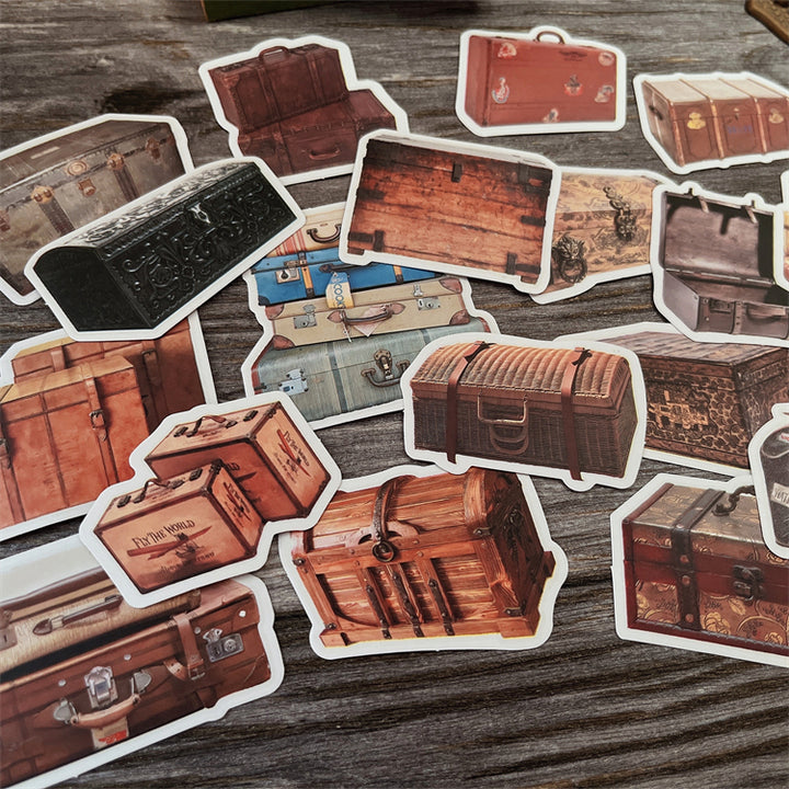 vintage suitcase stickers for art journal