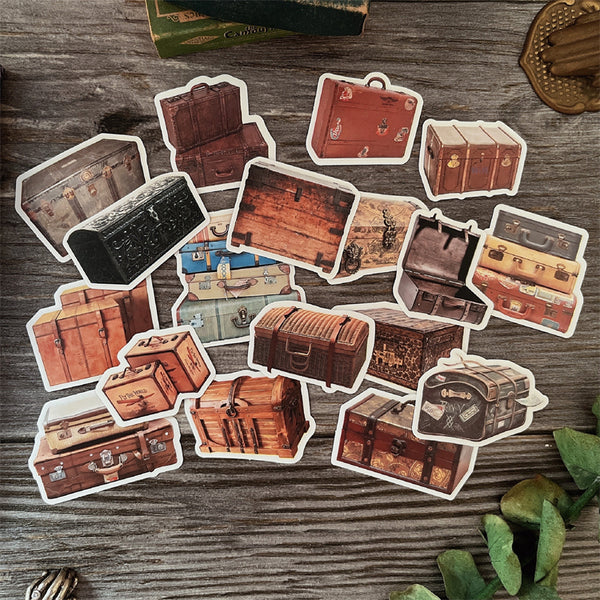 vintage suitcase stickers for scrapbook