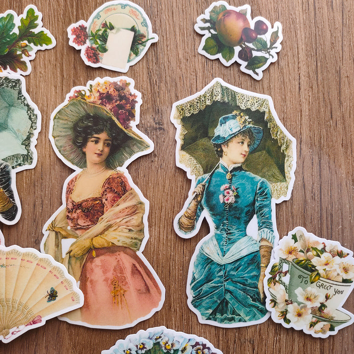 vintage women stickers for journaling