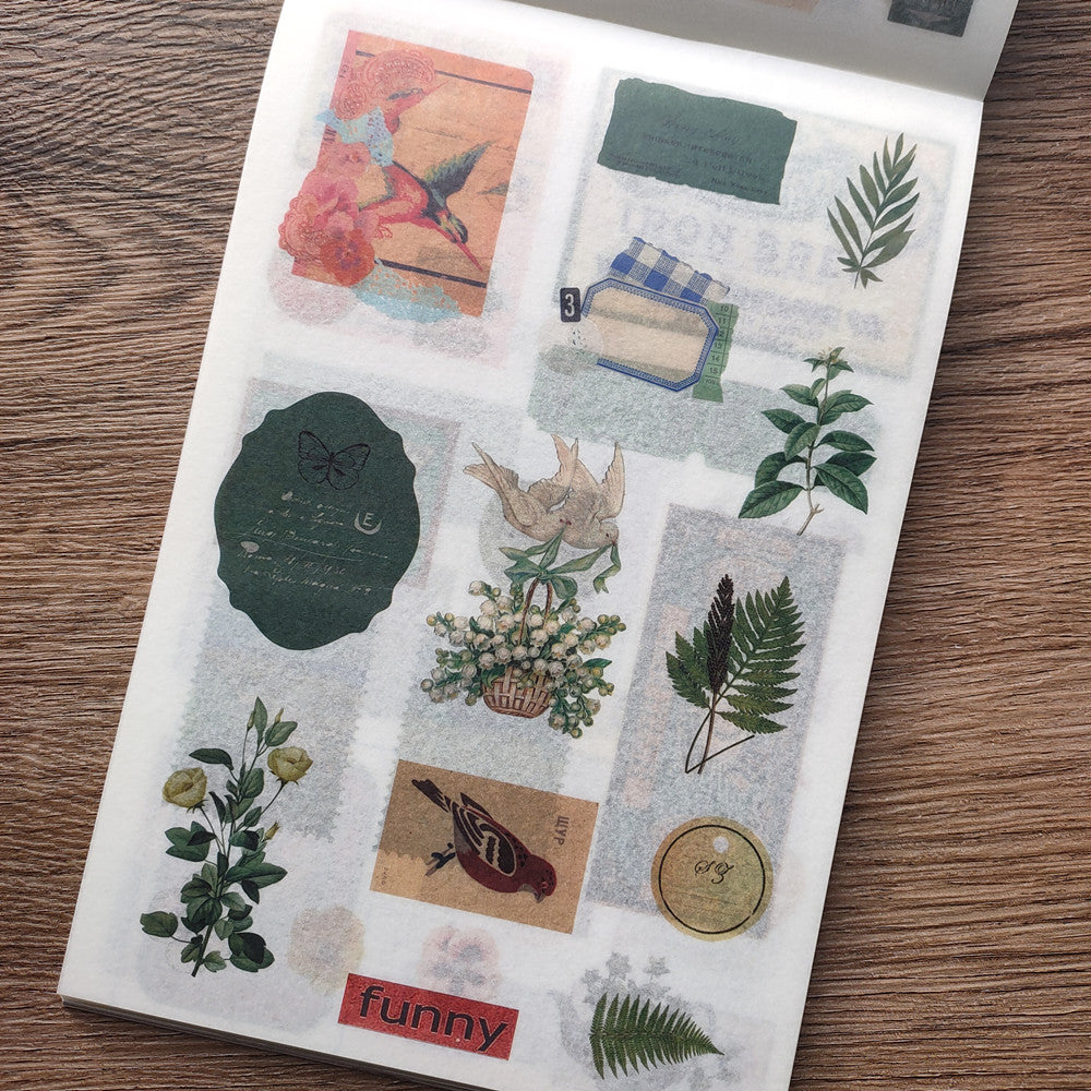  Dwpetzo 50 Sheets Botanical Washi Sticker Book For