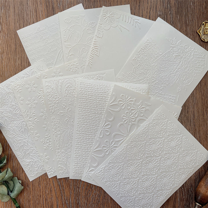 white embossed papers for scrapbooking