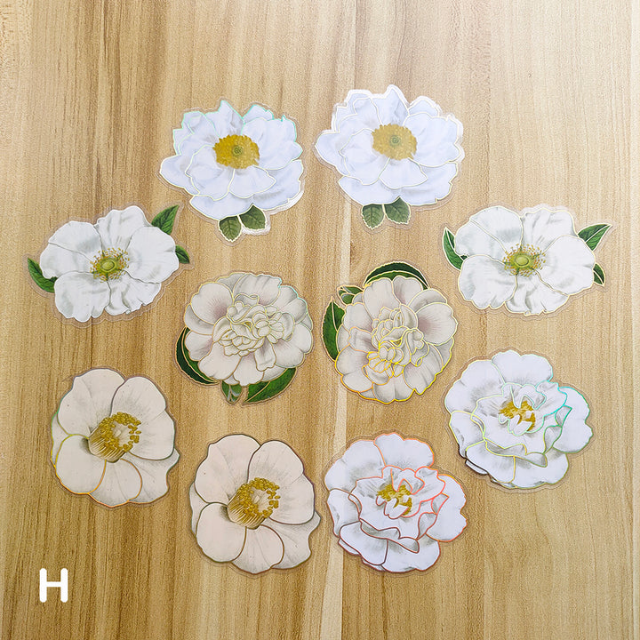 white flower stickers for art journal