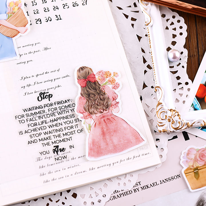 Girl Sticker Back MING Girl Back Stickers for Scrapbooking and Art Journal – ViVi Stationery