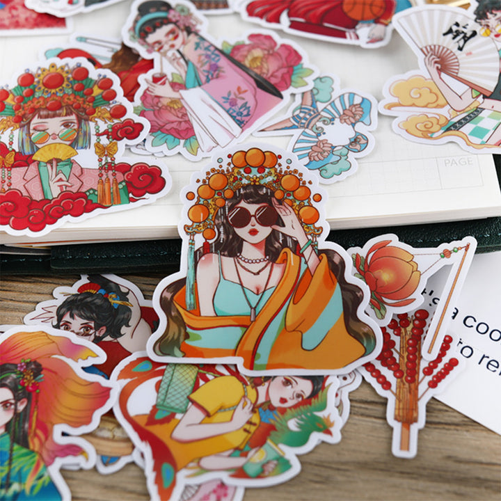 Aesthetic Peking Opera Girl Stickers for Scrapbooking and Art Journal ...