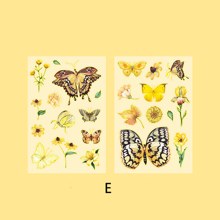 yellow and flower stickers