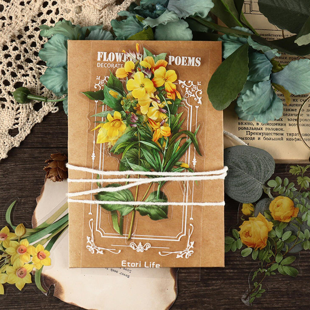 Vintage Style Flower Stickers